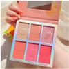 6 Colors Blush & Highlighter Palette  Multi-Use Face and Eye Palette with Matte and Shimmer Finishes, Glitter Contour Blusher and Illuminator Makeup for Natural Glow view 3