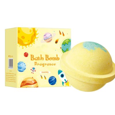 CHICTRY Cosmic Galaxy Planet Bath Bombs with Moisturizing Bubble Bath Foam for Holiday Gifts Yellow Green One Size