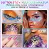 IONSGAKO Sparkling Rainbow Body Glitter Stick, Face Body Glitter Gel Holographic Hair Glitter Halloween Chunky Sequin Waterproof Face Paint Stick Glitter Makeup for Women view 4
