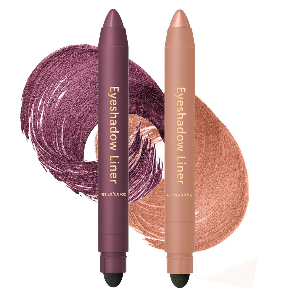 marrhorvk Plum Eyeshadow Eyeliner Pencil, Eyeshadow Stick Waterproof, Long-Lasting & Smudge-Proof Wear, Smooth, Easy to Color