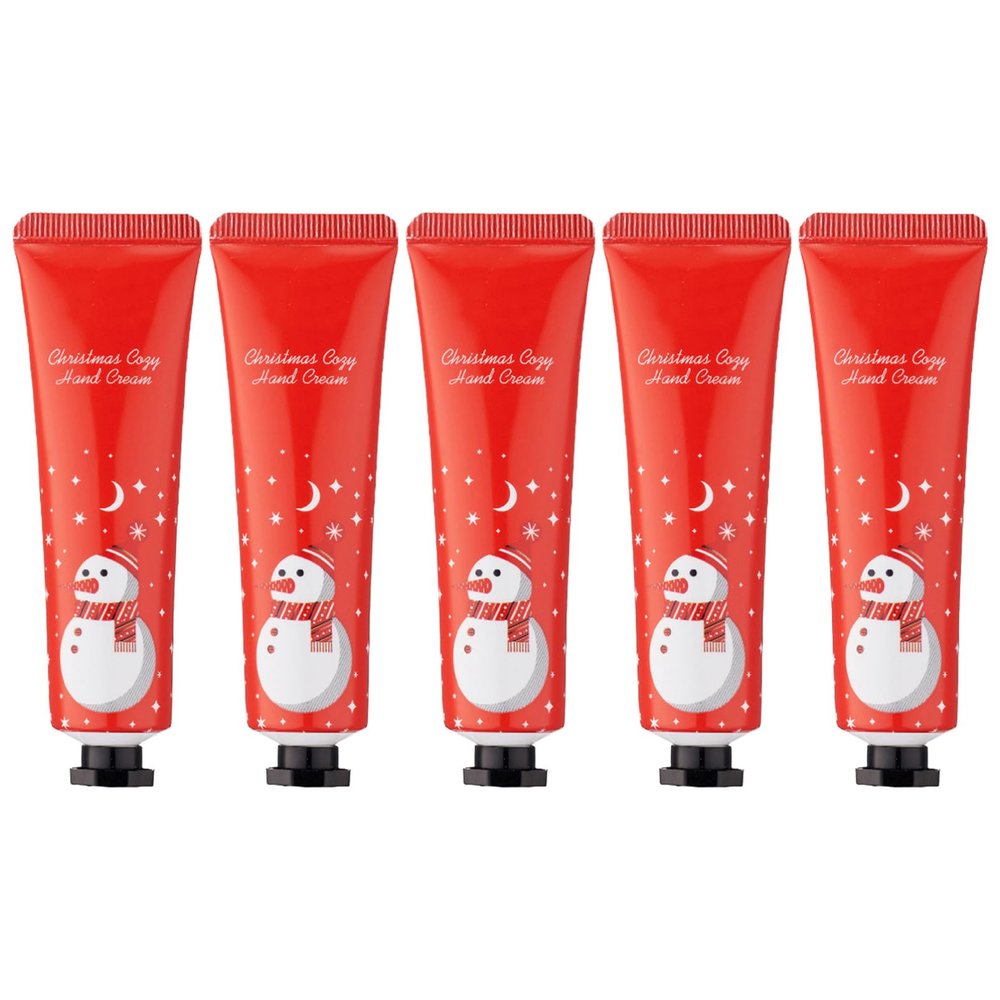 Aislor 5PCS Holiday Hand Cream Set Travel Size for Dry Cracked Skin Winter Care Moisturizing Gifts for Women Men Christmas Red One Size