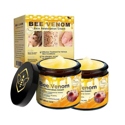 2 Pcs Bee Venom Skin Treatment Cream, Wrinkle Removal & Firming Anti-Aging Bee Venom Skin Restoration Comprehensive Cream.