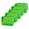 Neon TSA Approved Clear Toiletry Pouch, 7"x2.3"x4.7" Size, PVC Travel Makeup Bags for Toiletries, Transparent Cosmetic Bag for Women and Men Small (Bright Green 5PCS) view 1