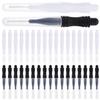 Alipis 60 pcs Micro Eyebrow Lamination Brushes with Caps Portable Tiny Brow Brush Tool Lightweight Compact Design Protective Dustproof Cover Black and White for Precise Grooming view 1