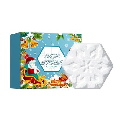 Christmas Bath Bombs Organic Bath Bombs Gift for Kids and Women, Great Relaxing Bubble Bath Fizzies Balls, Christmas Gifts for Kids, Boys, Girls (Snowflake)