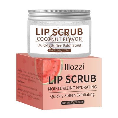 All-natural lip scrub for dark lips & Conditions Dry Lips, Moisturizer for Chapped, Dry and Flaky Lips lip exfoliator scrub1.6OZ (Coconut Lip Scrub 50g)