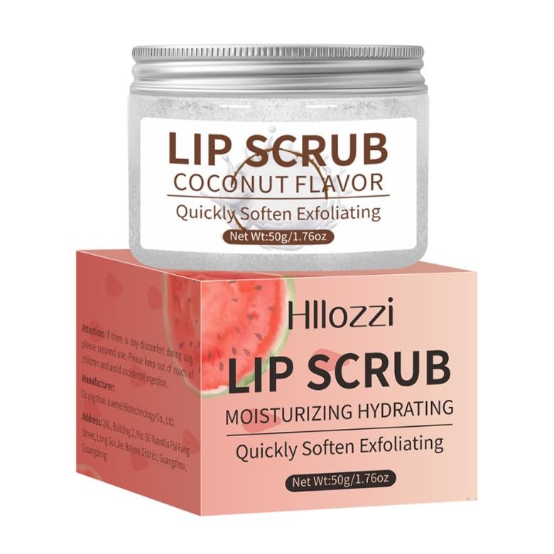 All-natural lip scrub for dark lips & Conditions Dry Lips, Moisturizer for Chapped, Dry and Flaky Lips lip exfoliator scrub1.6OZ (Coconut Lip Scrub 50g)