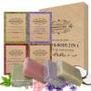 DHUANHABO 4-Piece Handmade Exfoliating Soap Gift Set - Natural Essential Oil Soap Bars with Lavender, Rose, Coconut & Tea Tree - Cold Processed Body & Face Cleansing Bars - 100g Each view 2