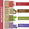 DHUANHABO 4-Piece Handmade Exfoliating Soap Gift Set - Natural Essential Oil Soap Bars with Lavender, Rose, Coconut & Tea Tree - Cold Processed Body & Face Cleansing Bars - 100g Each view 4