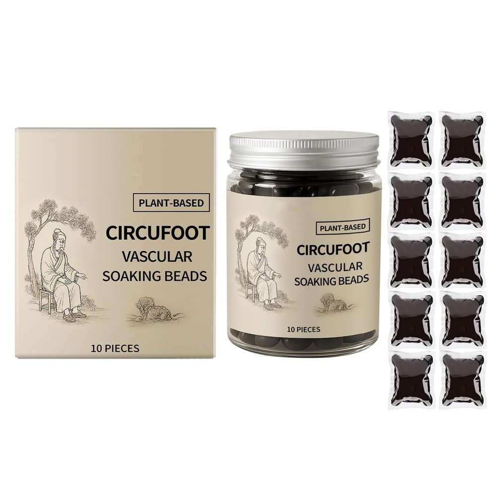 Bioequis Herbal Beads, Circu Foot Vascular Soaking Beads, All-Natural Relaxation Ginger Mugwort Foot Soak to Soothe Tired Feet & Legs, Muscle Comfort, Natural & Non-irritating (103g, Count, 40)