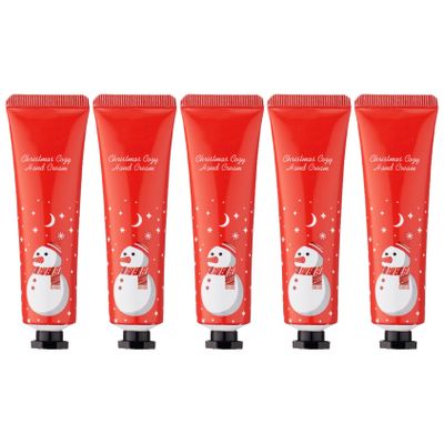 Miaeowve 5PCS Travel Hand Cream Set 30g Tubes for Dry Cracked Skin Nourishing Winter Care Routine Red One Size