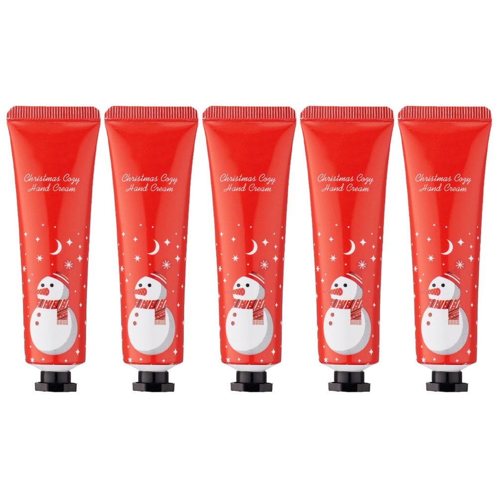 Miaeowve 5PCS Travel Hand Cream Set 30g Tubes for Dry Cracked Skin Nourishing Winter Care Routine Red One Size
