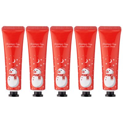 ACSUSS Travel Size Hand Cream 5 Piece Set Intense Moisturizing for Dry Skin Winter Care Gifts for Women Men Red One Size