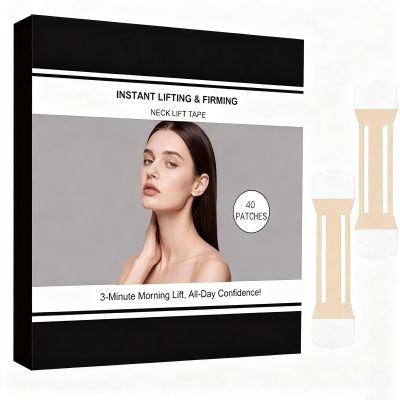 40 Pcs Instant Neck Lift Tape - Breathable Neck Wrinkle Smoothing Strap, Face Jaw Firming Tapes for Improving Fine Lines & Tightening Sagging Skin (M)