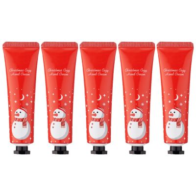 HULIJA Christmas Gift Idea 5 Piece Hand Cream Set Travel Size 30g for Dry Skin Care Moisturizing Treatment for Women Men Red One Size