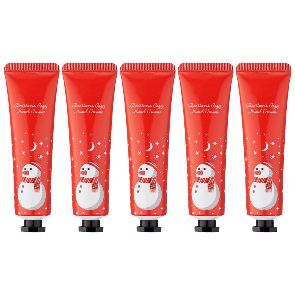 HULIJA Christmas Gift Idea 5 Piece Hand Cream Set Travel Size 30g for Dry Skin Care Moisturizing Treatment for Women Men Red One Size