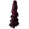 FUIBEJAE Ponytail Extension Claw 22Inch Curly Wavy Clip in Hairpiece Ponytail Hair Extensions Long Pony Tail Synthetic for Women Ash Black Mix Red view 2