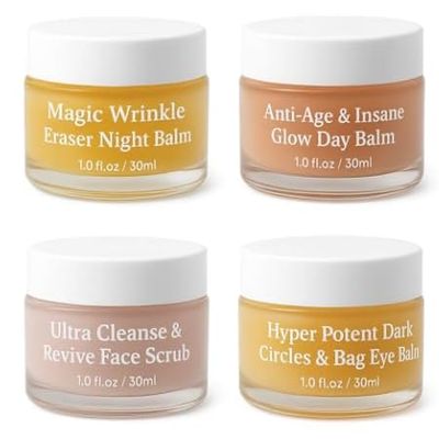 Mature Skin 4-in-1 Face Balm Set | Pomegranate, Arnica & Arctic Rosehip | Hydrating Moisturizer for Womens Aging Skin