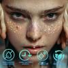 Glitter Freckles, Holographic Face and Body Glitter Tattoo Sparkle for Women Gold Glow Cosmetic Star Makeup Accessories for Festival Rave (12pcs Holographic) view 2