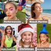 Glitter Freckles, Holographic Face and Body Glitter Tattoo Sparkle for Women Gold Glow Cosmetic Star Makeup Accessories for Festival Rave (12pcs Holographic) view 3
