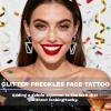 Glitter Freckles, Holographic Face and Body Glitter Tattoo Sparkle for Women Gold Glow Cosmetic Star Makeup Accessories for Festival Rave (12pcs Holographic) view 4