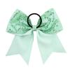 2pcs 8 inch Sequins Dovetail Bow Hair Loop Shiny Bows with Elastic Ties Sparkly Headwear for Girls For Cheerleading Performances(Pink) view 3