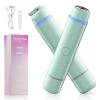 Bikini Trimmer for Women,Painless Rechargeable Electric Razor Remover,2-in-1 Dual Heads Facial & Pubic Hair Removal for Ladies Pubic,FaceUnderarms,Legs Valentine's Day Gift Green view 1