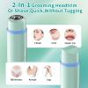 Bikini Trimmer for Women,Painless Rechargeable Electric Razor Remover,2-in-1 Dual Heads Facial & Pubic Hair Removal for Ladies Pubic,FaceUnderarms,Legs Valentine's Day Gift Green view 3