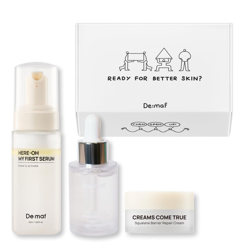 De:maf Welcome Skincare Gift Kit Bestseller 3-Step Skincare Set for Sensitive Skin & Barrier Care | Travel Size Skincare Gift Set for Mom & Women