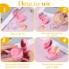 5 G Loose Powder Containers with Puff, Pink Empty Makeup Powder Container, Reusable Plastic Powders Case Compact DIY Makeup Powders Case with Mirror view 3