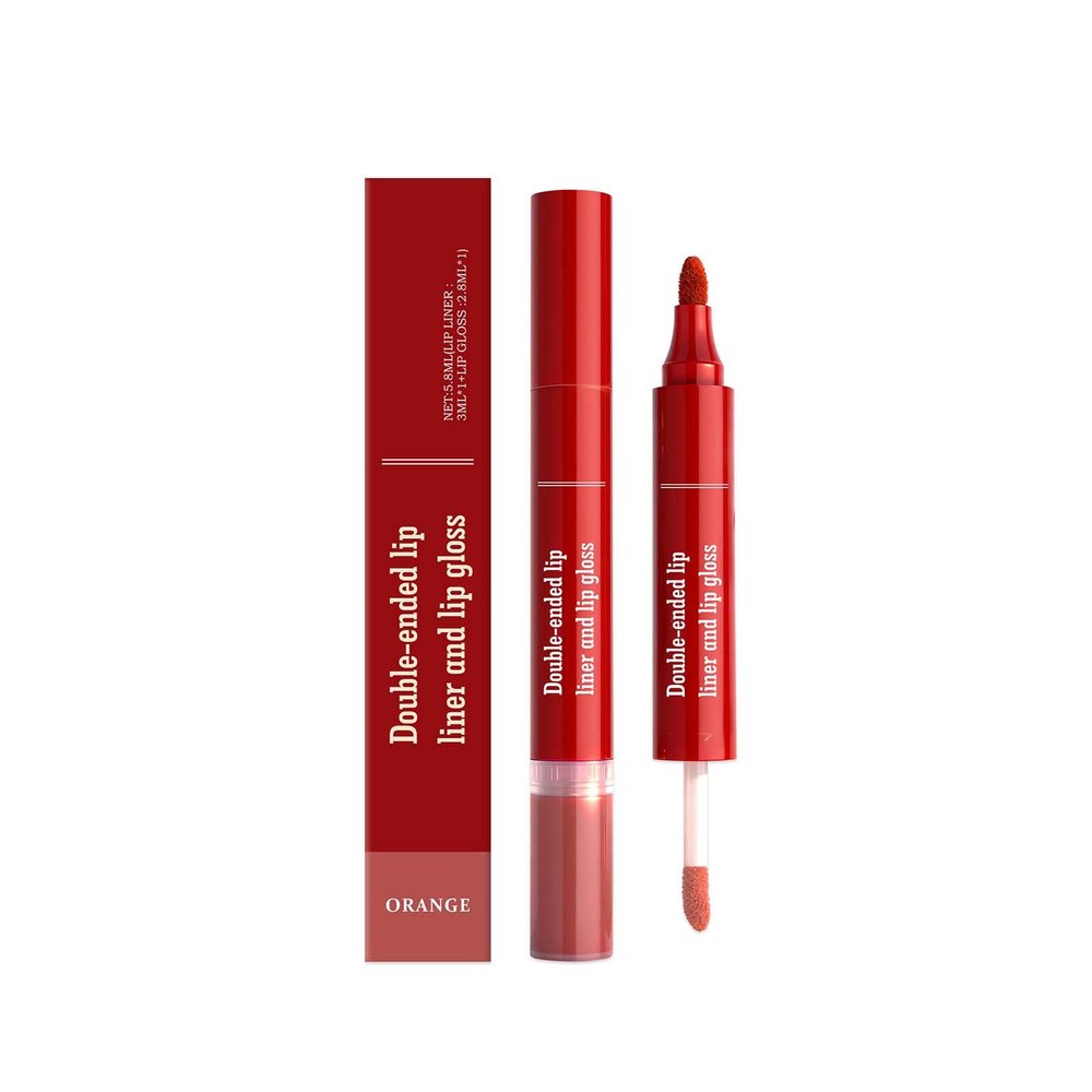 HMDABD 2-IN-1 Liquid Lipstick and Lip Liner Stain Sets for Women Long Lasting Smooth Lip Gloss (03)