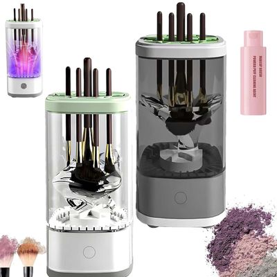 2026 Upgrade Bellaclean Makeup Brush Cleaner, Bellaclean 3 In 1 Electric Brush Cleaner, Multi-Use Efficient Deep Cleaning All Types Of Brushes (White+Gray, Plug-in type)