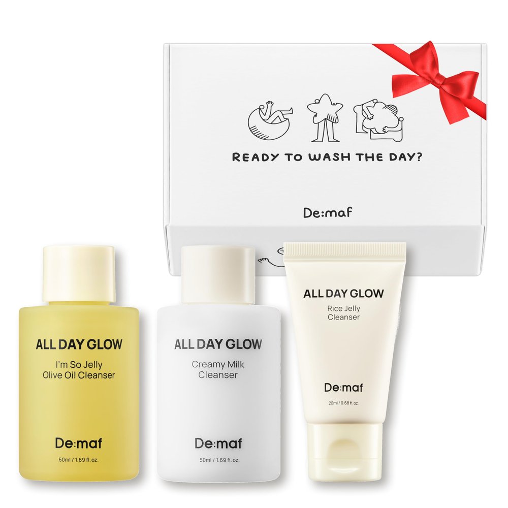 De:maf Welcome Cleansing Kit, Gentle Travel Size Cleanser Trio for Sensitive Skin & Barrier Care | Holiday Gift Limited Edition for Mom & Women