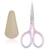 Professional Grooming Mini Scissors with Stainless Steel Straight Tip, 3.5 Inch Pink Small Scissors Beauty with Leather Case for Personal Care Facial Hair Removal and Ear Nose Eyebrow Trimming(Pink) view 1