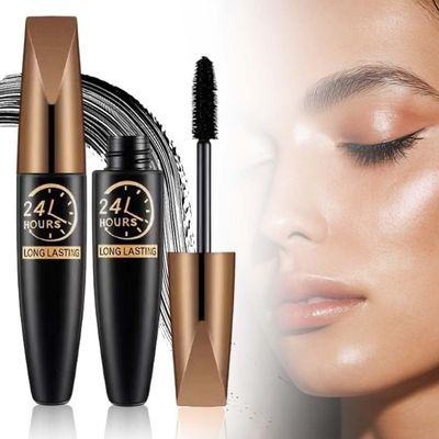 4D Silk Fiber Lash Mascara, Lengthening and Thick, 2026 Upgrade Black Fibre Mascaras, Waterproof, Long Lasting, Fuller Lashes Amplify, All Day Exquisitely Full (A-2Pcs)