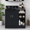 Beuiosda Portable Salon Sink with Faucet Sprayer, Shampoo Backwash Station for Salons with Shampoo Bowl and Storage Layer, Freestanding Backwash Sink for Barber, Beauty Salon, Spa (Black) view 1