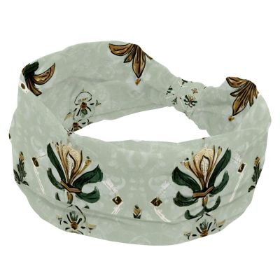 RODAILYCAY Headband for Girls Women Cross Twist Wide Hairband Soft Turban Headband Elastic Vintage Abstract Ethnic Iris Pattern Yoga Workout Headpiece