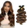 P4/30 Brown Highlight Body Wave Human Hair Bundles 26 28 30 Inch view 1