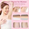 RSRNKXC Electric Shaver for Women, 2-in-1 Painless Hair Trimmer for Body & Bikini Area, Ceramic Blade,Rechargeable Wet & Dry Razor for Legs, Underarms, Face, Pubic Hair with LED Display view 4