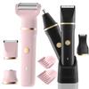 AREYZIN His & Hers Ultimate Grooming Duo: 3-in-1 Body Trimmer for Men & 3-in-1 Bikini Trimmer for Women | Full Body Hair Removal Kit with Ceramic Blades, USB Charging & Travel Case view 1