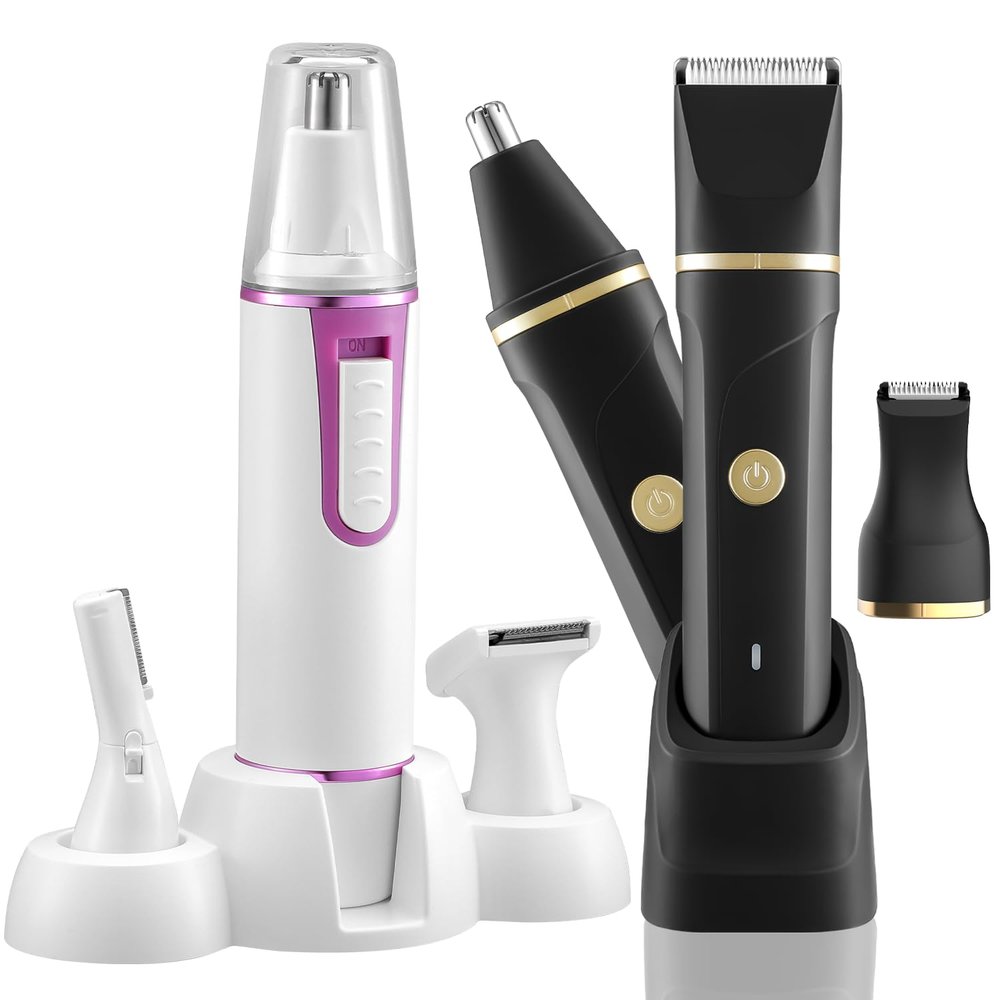 AREYZIN Ultimate Men's Grooming Kit: 3-in-1 Body & Beard Trimmer + Rechargeable Nose & Facial Hair Trimmer | Full Body Grooming System with Ceramic Blades, USB Charging & Travel Case