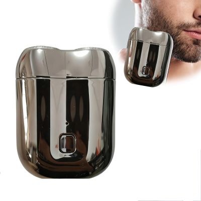 2025 New Model Mini Dual-Head Electric Shaver, Electric Mini Portable Razor, Pocket Shaver USB Shavers for Men, Rechargeable Washable Double Head Razor for Home, Car, Travel (Metallic Color)