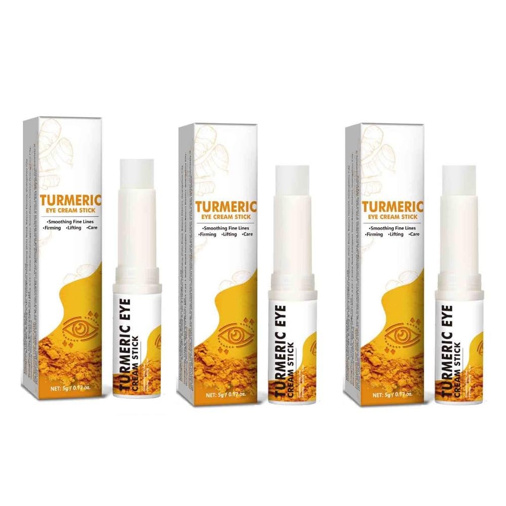 3pcs Turmeric Eye Cream Stick Lift and Firm Nourishes Softens Eye Area Reduce Puffiness Improve Elasticity