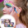Water-Based Face Paint Kit  12 Color Body Paint Palette, Washable Costume Makeup with Pigments, Easy Application | Cosplay, Halloween, and Party Art Face Painting Set view 2