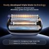 Electric Foil Shaver for Men:Triple Floating Blade Electric Razor for Face & Beard - IPX7 Waterproof Cordless Shaver with LED Display, USB-C Fast Charge & Travel Lock - Home & Travel Grooming Kit view 3