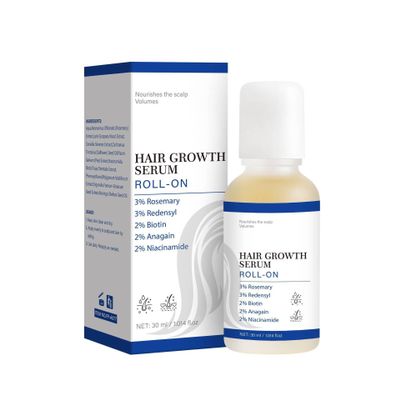 gawysbm Hair Growth Serum Roll On with Rosemary, Redensyl, Biotin, AnaGain & Niacinamide,No-Rinse & Non-Greasy For All Hair Types (4 * 1.01 floz)