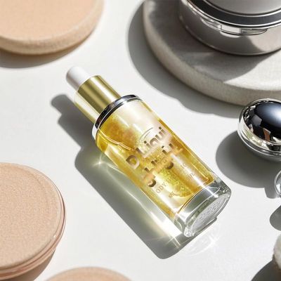 3D Liquid Face and Body Highlighter, 30ml Gold Shimmer Makeup with Plant Glycerin, Mineral Microparticles, Rose Hip Seed Oil for Glowing, Moisturizing Finish