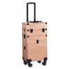 2-in-1 front drawer with slides, flat left drawer, removable universal wheels, aluminum, diamond pattern, champagne gold, 34 * 24 * 72.5cm view 1