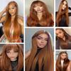 Color #30 Light Brown Straight Human Hair Bundles 16 18 20 Inch view 2