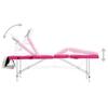 4-Zone Foldable Massage Table Aluminum White and Pink 110250 view 4